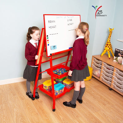 Youngstart Double Boarded Mobile ‘A-Frame’ Easel Landscape Style - Red - Educational Equipment Supplies