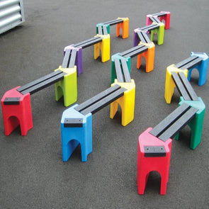 Outdoor Plastic Zig-Zag Bench Seating - Educational Equipment Supplies