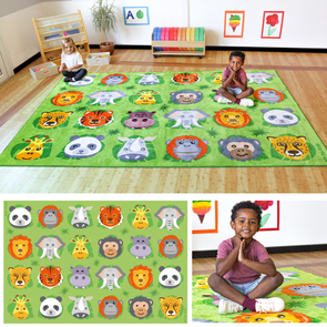 Zoo Conservation Large Square Placement Carpet W3000 x D2000mm Zoo Conservation Large Square Placement Carpet 3m x 2m | Floor Play | www.ee-supplies.co.uk
