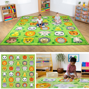 Zoo Conservation Large Square Placement Carpet W3000 x D3000mm Zoo Conservation Large Square Placement Carpet 3m x 3m | Floor Play | www.ee-supplies.co.uk