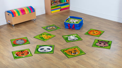 Zoo Conservation Mini Carpets - Pack of 30 - W400 x D400mm - Educational Equipment Supplies