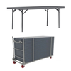 Zown Rectangle Folding Table Bundle - 10 Tables & Horizontal  Trolley -  6FT x 2FT6 (1830 x 760mm) Zown Rectangle Folding Table Bundle - 10 Tables & Up Right Trolley -  6FT x 2FT6 (1830 x 760mm) | Tables | www.ee-supplies.co.uk