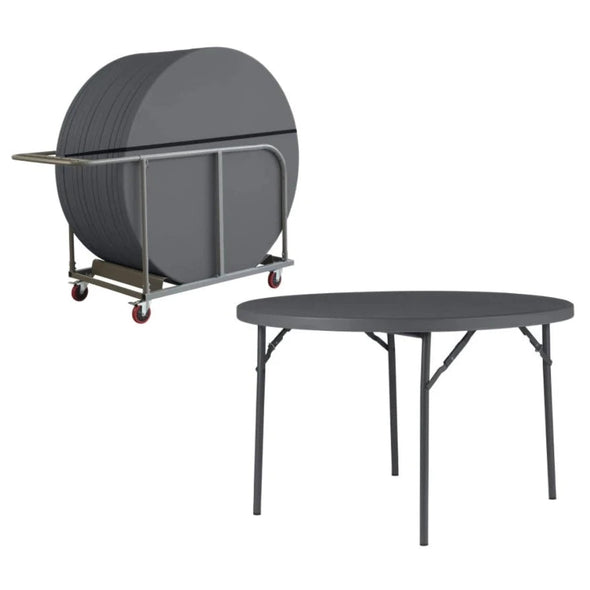 Zown 4ft  (1220mm) Round Plastic Folding Table Bundle - 16 Tables & Trolley Zown Rectangle Folding Table Bundle - 20 Tables & Trolley - 4ft x 2ft | Tables | www.ee-supplies.co.uk